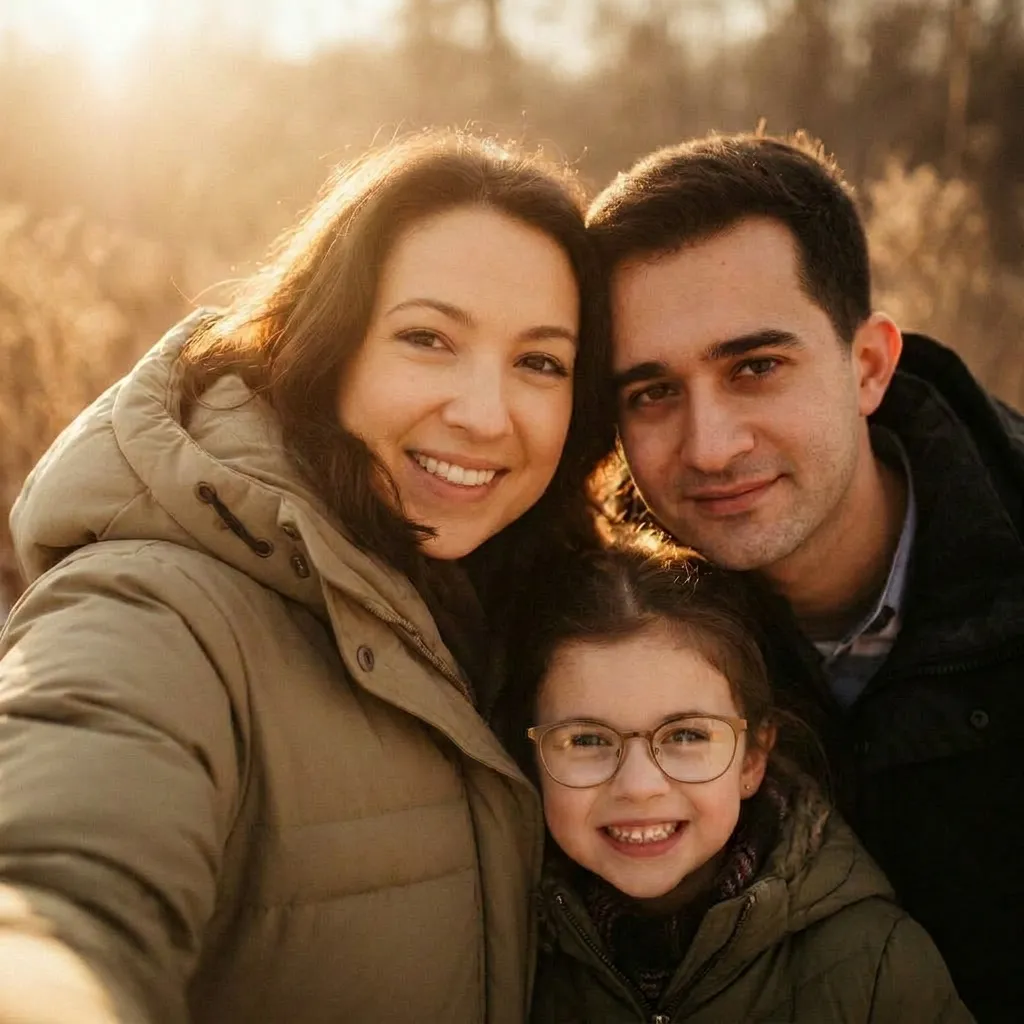 Family outdoor moment