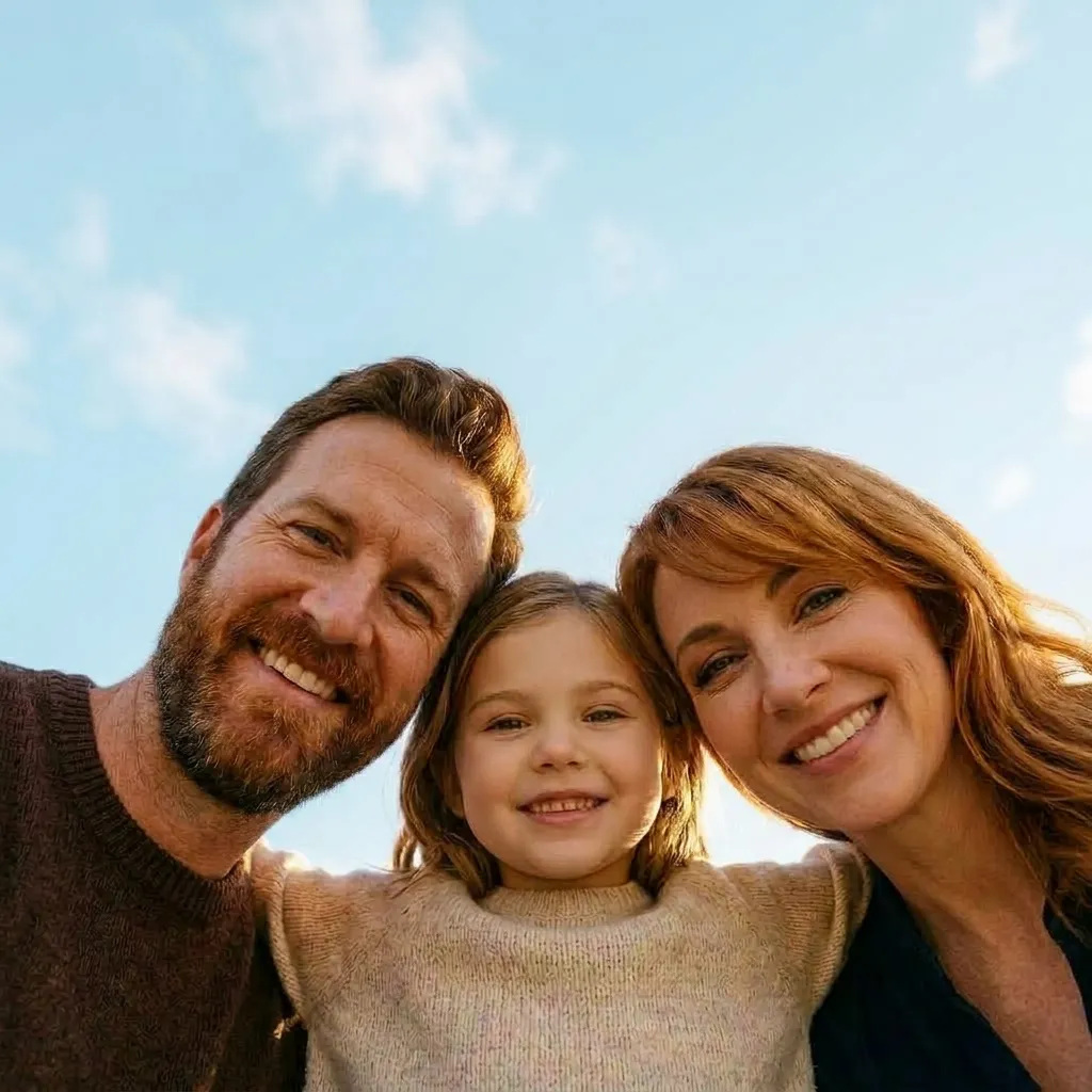 Family outdoor moment